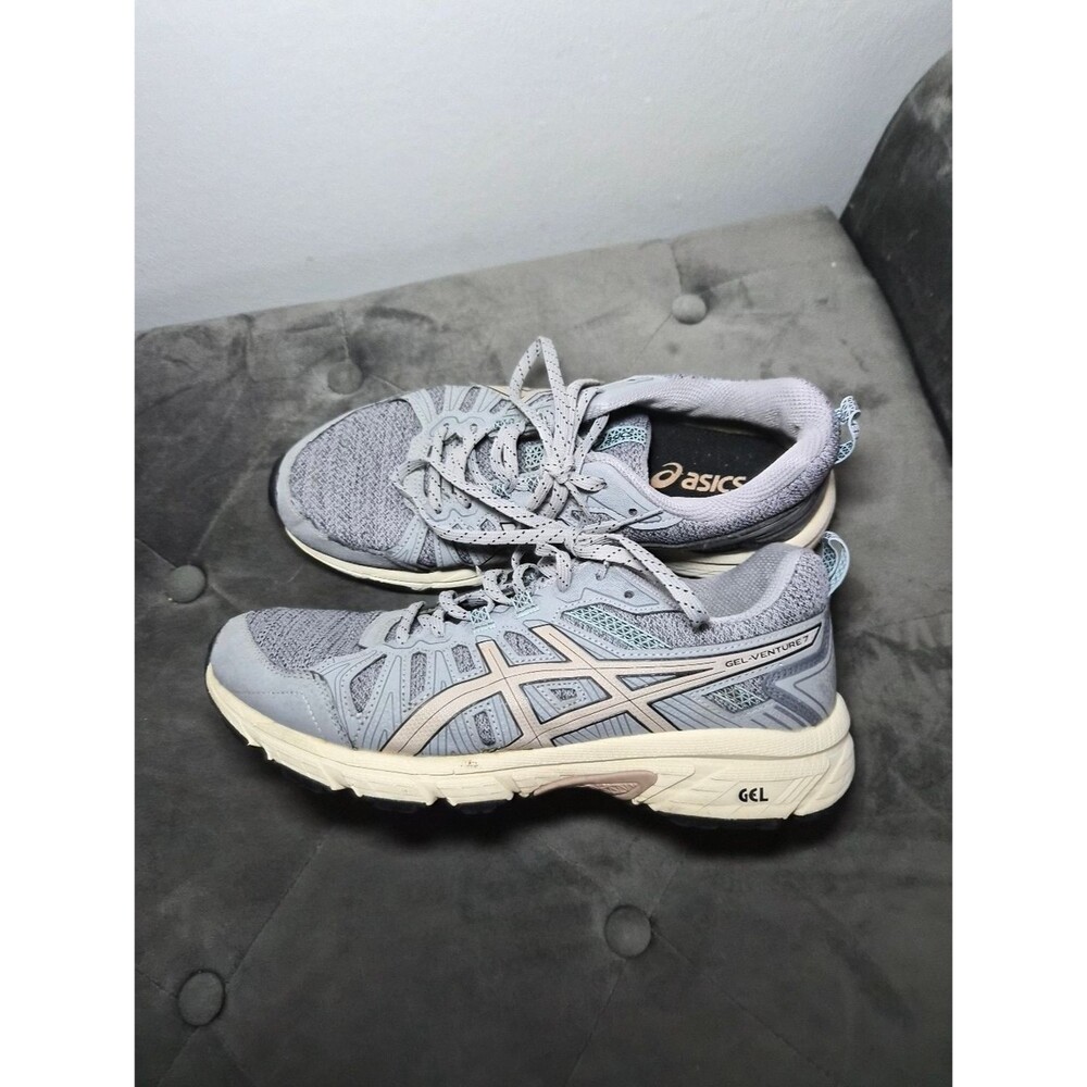 Womens ASICS GEL-Venture 7 Trail Running Shoes - Grey / Cream 9.5